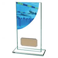 Swimming Colour-Curve Jade Crystal Trophy Award 160mm