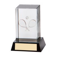 Conquest 3D Tennis Crystal Trophy Award 90mm
