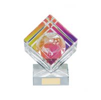 Victorious Football Trophy Award Cube Crystal 105mm