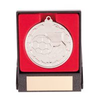 Starboot Economy Football Trophy Award Medal and Box Silver 50mm