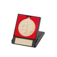 Impulse Football Trophy Award Medal and Box Gold 50mm