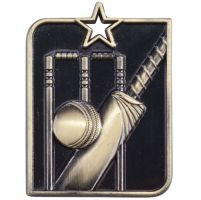 Centurion Star Series Cricket Medal Gold 53x40mm
