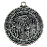 Olympia Triathlon Medal Antique Silver 60mm
