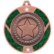 Glitter Star Medal Bronze and Green 50mm