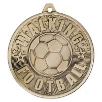Cascade Walking Football Iron Medal Antique Gold 50mm : New 2019