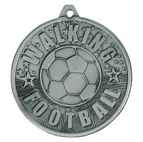 Cascade Walking Football Iron Medal Antique Silver 50mm : New 2019