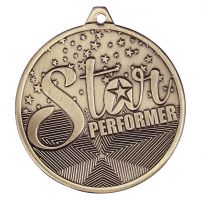 Cascade Star Performer Iron Medal Antique Gold 50mm : New 2019