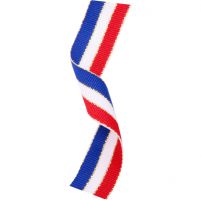 Medal Ribbon Red White and Blue With Gold Thread 395x22mm