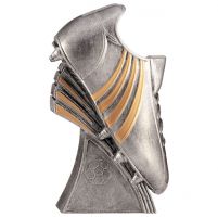 Power Boot Football Trophy Heavyweight Antique Silver 200mm : New 2022
