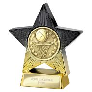 Superstar Netball Award Black and Gold 110mm - NEW 2025 - PA25070A