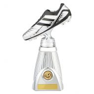 World Striker Deluxe Football Boot Trophy Award Silver and Black 260mm : New 2019