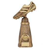 World Striker Deluxe Football Boot Trophy Award Antique Bronze and Gold 290mm : New 2019