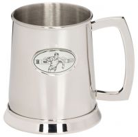 The Rugby Stadia Polished Steel Tankard 125mm 1pt
