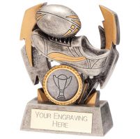 Flashbolt Rugby Resin Award Silver 100mm : New 2022