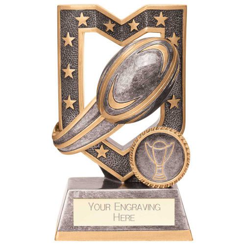 Apex Rugby Award Antique Silver 120mm : New 2023