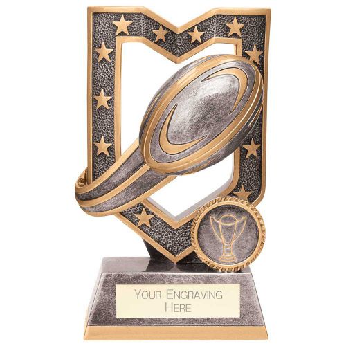 Apex Rugby Award Antique Silver 140mm : New 2023