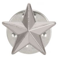 3D Silver Star Pin Badge 12mm : New 2019