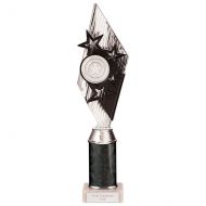 Pizzazz Plastic Tube Trophy Silver - Black 350mm : New 2022