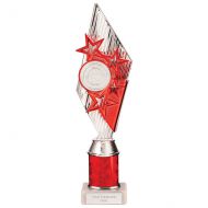 Pizzazz Plastic Tube Trophy Silver - Red 325mm : New 2022