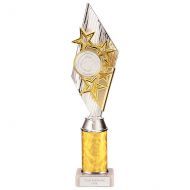 Pizzazz Plastic Tube Trophy Silver - Gold 350mm : New 2022
