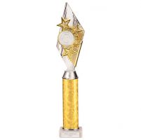 Pizzazz Plastic Tube Trophy Silver - Gold 425mm : New 2022