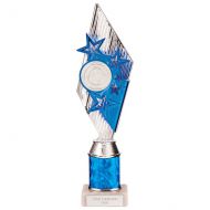 Pizzazz Plastic Tube Trophy Silver - Blue 325mm : New 2022
