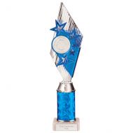Pizzazz Plastic Tube Trophy Silver - Blue 350mm : New 2022