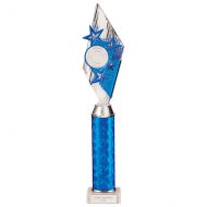 Pizzazz Plastic Tube Trophy Silver - Blue 425mm : New 2022