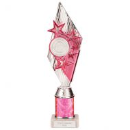 Pizzazz Plastic Tube Trophy Silver - Pink 325mm : New 2022
