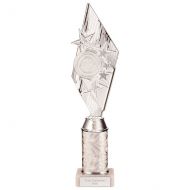 Pizzazz Plastic Tube Trophy Silver 350mm : New 2022