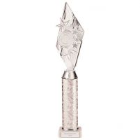 Pizzazz Plastic Tube Trophy Silver 425mm : New 2022