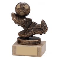 Agility Boot and Ball Football Trophy Award Bronze and Gold 95mm