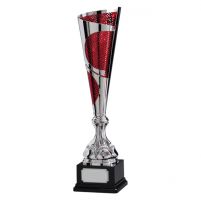 Quest Laser Cut Silver and Red Presentation Cup 520mm