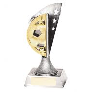 Blaze Football Trophy Award Plastic Silver and Scorched Gold 150mm