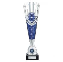 Inspire Laser Cut Presentation Cup Silver and Blue 350mm : New 2019