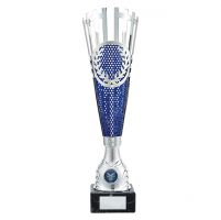 Inspire Laser Cut Presentation Cup Silver and Blue 400mm : New 2019