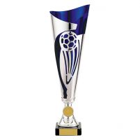 Champions Football Presentation Cup Silver and Blue 325mm : New 2019