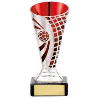 Defender Football Trophy Award Presentation Cup Silver and Red 140mm : New 2020