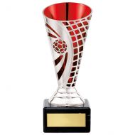 Defender Football Trophy Cup Silver and Red 150mm - TR20512B