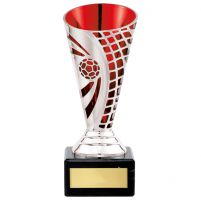 Defender Football Trophy Award Presentation Cup Silver and Red 150mm : New 2020
