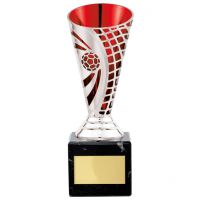 Defender Football Trophy Award Presentation Cup Silver and Red 170mm : New 2020