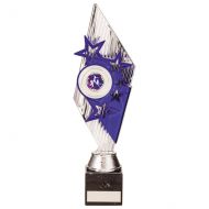 Pizzazz Plastic Trophy Award Silver and Purple 300mm : New 2020