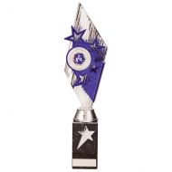 Pizzazz Plastic Trophy Award Silver and Purple 350mm : New 2020
