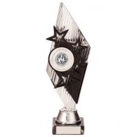 Pizzazz Plastic Trophy Award Silver and Black 270mm : New 2020