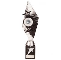 Pizzazz Plastic Trophy Award Silver and Black 325mm : New 2020