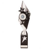 Pizzazz Plastic Trophy Award Silver and Black 350mm : New 2020