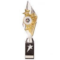 Pizzazz Plastic Trophy Award Silver and Gold 350mm : New 2020