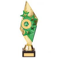 Pizzazz Plastic Trophy Award Gold and Green 280mm : New 2020