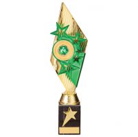 Pizzazz Plastic Trophy Award Gold and Green 325mm : New 2020