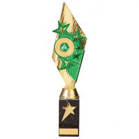 Pizzazz Plastic Trophy Award Gold and Green 350mm : New 2020